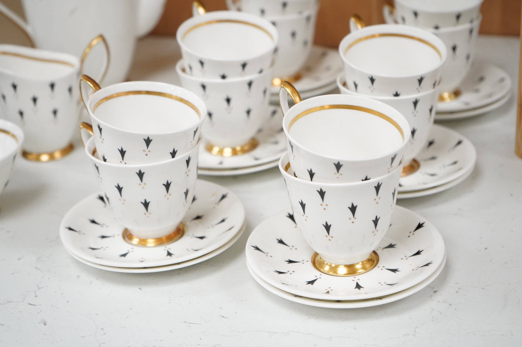 A Royal Albert bone china ‘Ermine’ coffee service